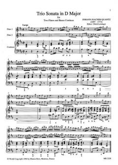 Triosonate in D-Dur QV 2:15 von Johann Joachim Quantz 