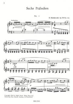 6 Präludien für Klavier von Dmitrij B. Kabalevski für Klavier im Alle Noten Shop kaufen