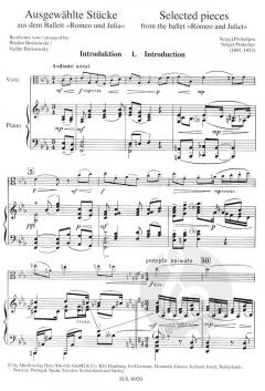 Ausgewählte Stücke aus dem Balett 'Romeo und Julia' von Sergei Sergejewitsch Prokofjew für Viola und Klavier im Alle Noten Shop kaufen