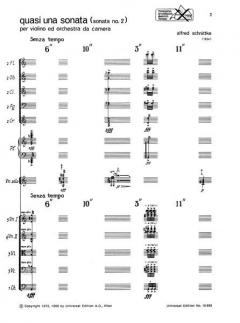 Quasi una sonata (Sonata Nr. 2) von Alfred Schnittke für Violine und Kammerorchester im Alle Noten Shop kaufen (Partitur)