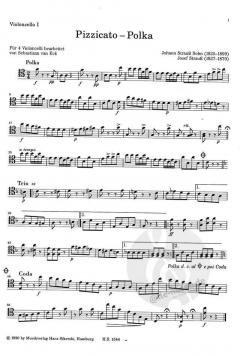 Pizzicato-Polka - Polonaise de Concert für 4 Violoncelli im Alle Noten Shop kaufen (Stimmensatz)