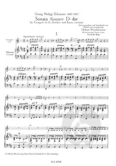 Sonata für Trompete, Streicher und Bc von Georg Philipp Telemann für Trompete, Streicher und Bc im Alle Noten Shop kaufen