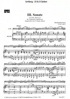 Sonate III (op.43,3) von Bernhard Romberg 