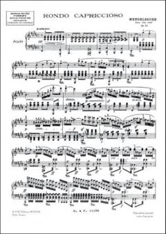 Rondo Capri.piano (Fournir Dc09550 Vol.2 von Felix Mendelssohn Bartholdy 