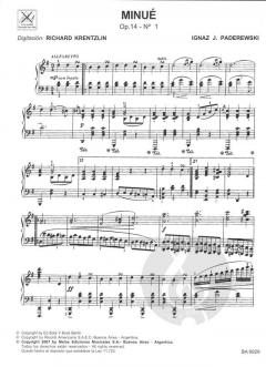 Minue Celebre Op. 14 Nr 1 von Ignaz Paderewski 