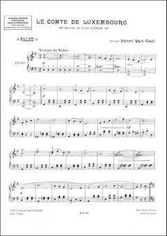 Comte Du Luxebourg Valse Facile Piano (Van Gael von Franz Lehár 