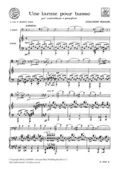 Une Larme pour Basse, Per Contrabbasso E Pianofort von Gioachino Rossini 