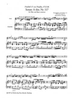 Sonate Nr. 117 A-Dur von Friedrich II. für Flöte und B.c. im Alle Noten Shop kaufen