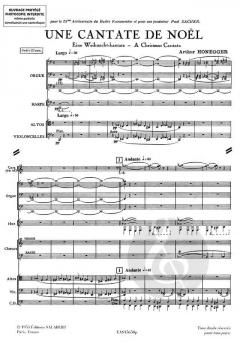 Cantate De Noel Partition (Soli Choeur Org et Orch von Arthur Honegger 