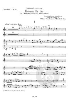Konzert Es-Dur von Joseph Haydn für 2 Hörner und Orchester und B.c.