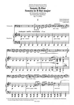 Sonate op. 71 von Dmitrij B. Kabalevski für Violoncello und Klavier im Alle Noten Shop kaufen