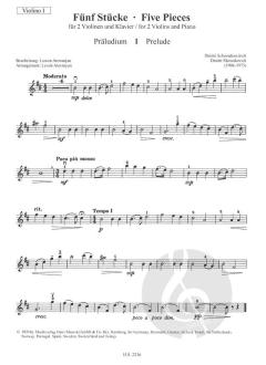 5 Stücke von Dmitri Schostakowitsch für 2 Violinen und Klavier im Alle Noten Shop kaufen