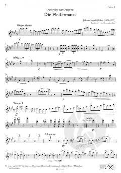 Die Fledermaus-Ouvertüre von Johann Strauss (Sohn) für 2 Violinen, Viola, Violoncello/Kontrabass im Alle Noten Shop kaufen