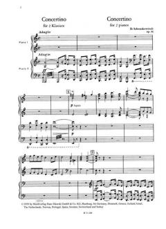 Concertino op. 94 von Dmitri Schostakowitsch für 2 Klaviere im Alle Noten Shop kaufen