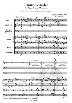 Konzert Es-Dur für Fagott und Orchester von Johann Christian Bach im Alle Noten Shop kaufen (Partitur)