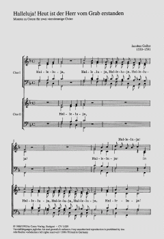 Halleluja! In deiner Auferstehung (Jacob Gallus) 