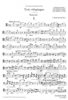 Trio élégiaque op. 9 - Revised version 1907 (Sergei Rachmaninow) 
