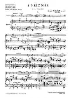 Fünf Melodien op. 35a von Sergei Sergejewitsch Prokofjew 