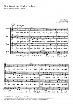 Nun komm der Heiden Heiland von Günter Raphael (Download) 