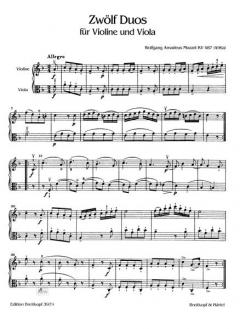 12 Duos KV 487 (496a) von Wolfgang Amadeus Mozart 
