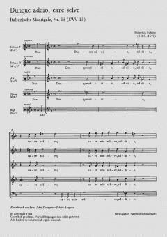 Dunque addio, care selve SWV15 (Heinrich Schütz) 