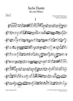 6 Duette op. 2 Heft 1 von Johann Joachim Quantz 