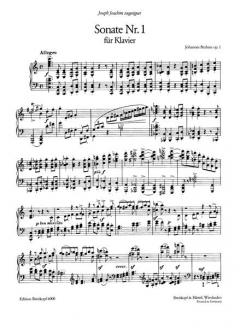 Sonate Nr. 1 C-Dur op. 1 von Johannes Brahms 