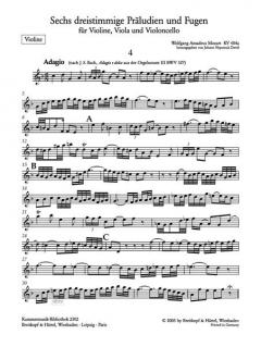 6 dreistimmige Präludien und Fugen KV 404a Nr. 4-6 von Wolfgang Amadeus Mozart für Violine, Viola und Violoncello im Alle Noten Shop kaufen (Stimmensatz)