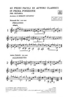 40 Pezzi Facili Di Autori Classici per Chitarra 
