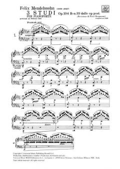 3 Studi Op.104b Nr.33 von Felix Mendelssohn Bartholdy 