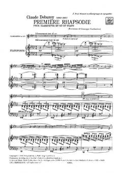 Premiere Rhapsodie pour Clarinette et Piano Revis von Claude Debussy 
