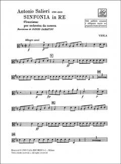 Sinfonia per Orchestra da Camera In Re 'Veneziana' von Antonio Salieri im Alle Noten Shop kaufen (Stimmensatz)