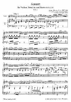 Violinkonzert E-Dur BWV 1042 von Johann Sebastian Bach für Violine, Streicher und Bc im Alle Noten Shop kaufen