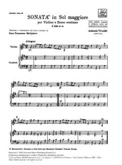 Sonate G-Dur F 13/13 T 371 RV 25 von Antonio Vivaldi 