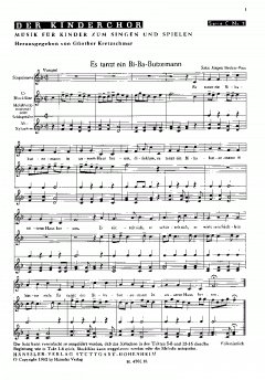 Sechs Chorsätze für Kinderchor 