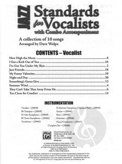 Jazz Standards For Vocalist With Combo Accompaniment 