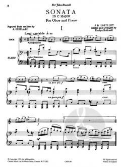 Sonata in C Major For Oboe And Piano von Jean Baptiste Loeillet 'de Gant im Alle Noten Shop kaufen