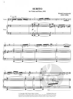 Subito von Witold Lutoslawski für Violine und Klavier im Alle Noten Shop kaufen