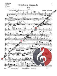 Symphonie Espagnole Op. 21 von Edouard Lalo 