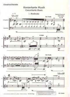 Konzertante Musik op. 86 von Bertold Hummel 