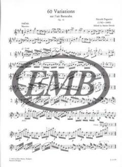 60 variations sur l'air Barucaba von Niccolò Paganini 