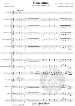 Concertino For Clarinet von Gaetano Donizetti (Download) 