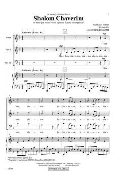 Shalom Chaverim Traditional Hebrew (Catherine DeLanoy) 