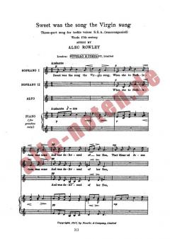 Sweet Was The Song The Virgin Sung von Alec Rowley 