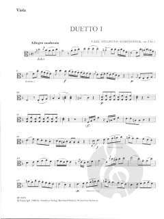 3 Duos op. 2 für Viola und Violoncello von Carl Siegemund Schönebeck 