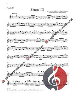 3.Triosonate a-moll von Wilhelm Friedemann Bach für 2 Flöten und Bc. (Falck 49) (W.Michel) im Alle Noten Shop kaufen