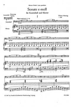 Sonate e-Moll von Vilmos Montag für Kontrabass und Klavier im Alle Noten Shop kaufen