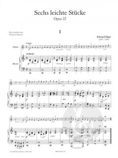 6 leichte Stücke op. 22 von Edward Elgar 