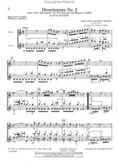 Divertimento No. 2 von Wolfgang Amadeus Mozart 