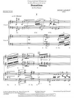 Sonatina von Henri Lazarof für 2 Klaviere im Alle Noten Shop kaufen